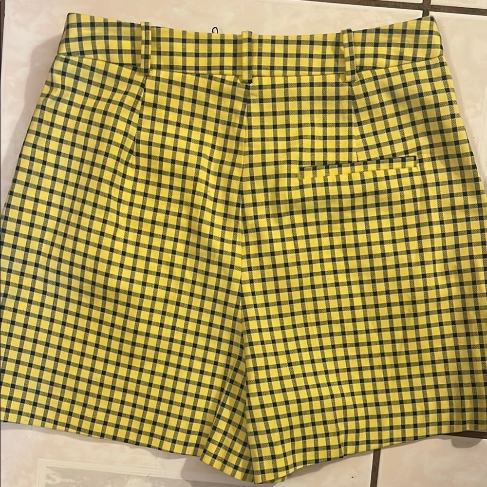 Zara checkered high rise Shorts size large - Picture 4 of 4